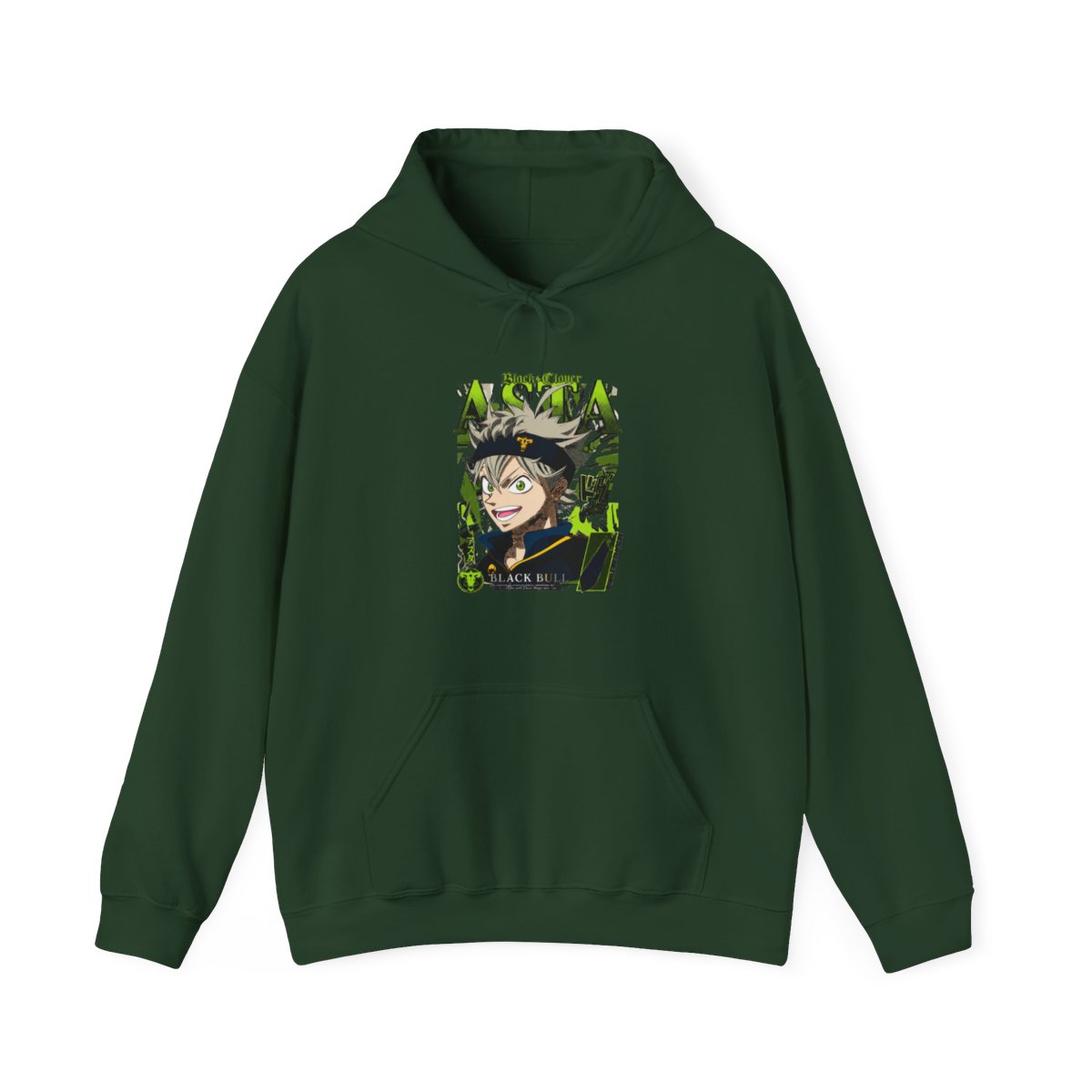 Asta Grimoire Hoodie Black Clover Green Magic Energy - alternate angle 5, merchandise