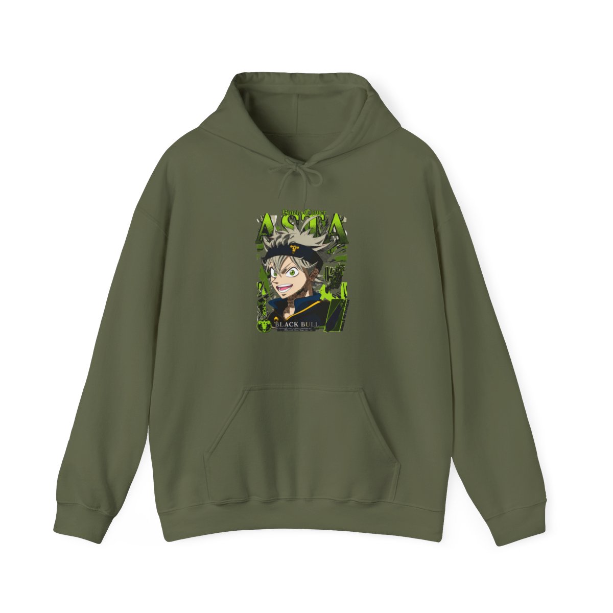 Asta Grimoire Hoodie Black Clover Green Magic Energy - alternate angle 4, merchandise