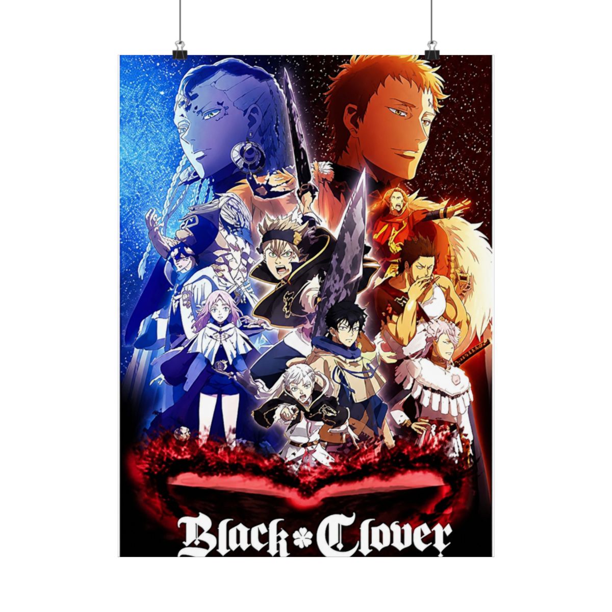 Black Clover Poster Wall Art Print Painting Japan Anime Poster for Room Bathroom Childroom 30x40cm, No Frame (12x16inch) - alternate angle 3, merchandise