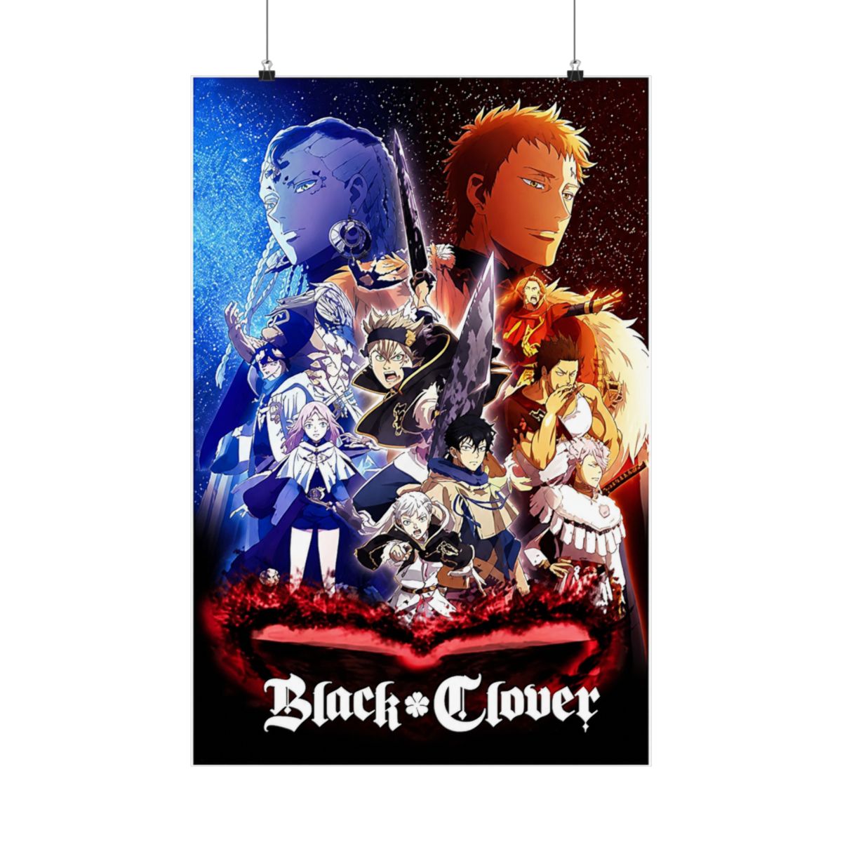Black Clover Poster Wall Art Print Painting Japan Anime Poster for Room Bathroom Childroom 30x40cm, No Frame (12x16inch)